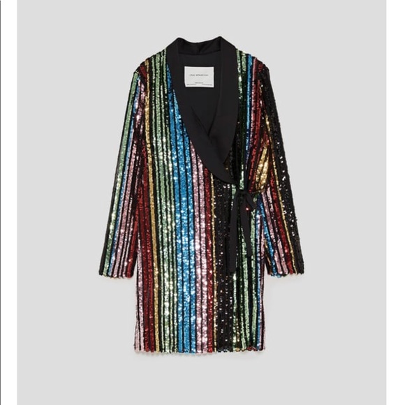 multicolor sequin wrap dress